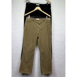 Coldwater Creek Natural Fit Corduroy Bootcut 5 Pants Size 10 (2 Pair) Brown Tan